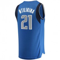 D.Mavericks #21 Frank Ntilikina Fanatics Branded 2021-22 Fast Break Replica Jersey Icon Edition Blue Stitched American Basketball Jersey