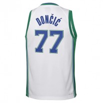 D.Mavericks #77 Luka Doncic 2021-22 Swingman Jersey City Edition White Stitched American Basketball Jersey