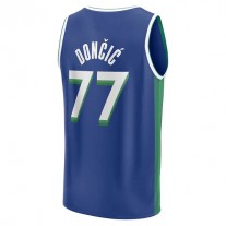 D.Mavericks #77 Luka Doncic Fanatics Branded 2022-23 Fastbreak Jersey City Edition Blue Stitched American Basketball Jersey