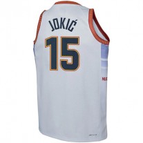 D.Nuggets #15 Nikola Jokic 2022-23 Swingman Jersey City Edition White Stitched American Basketball Jersey