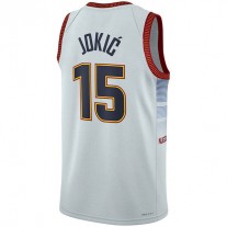 D.Nuggets #15 Nikola Jokic Unisex 2022-23 Swingman Jersey City Edition White Stitched American Basketball Jersey