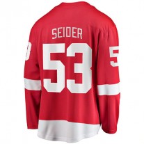 D.Red Wings #53 Moritz Seider Fanatics Branded Home Breakaway Player Jersey Red Stitched American Hockey Jerseys
