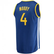 G.State Warriors #4 Moses Moody Fanatics Branded 2021-22 Fast Break Replica Jersey Icon Edition Royal Stitched American Basketball Jersey