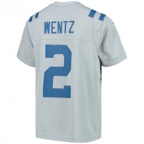 IN.Colts #2 Carson Wentz Gray Inverted Team Game Jersey Stitched American Football Jerseys