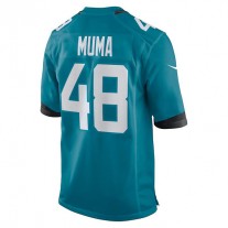 J.Jaguars #48 Chad Muma Teal Game Jersey Stitched American Football Jerseys