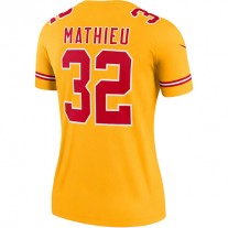 KC.Chiefs #32 Tyrann Mathieu Gold Inverted Legend Jersey Stitched American Football Jerseys