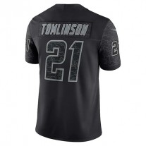LA.Chargers #21 LaDainian Tomlinson Black Retired Player RFLCTV Limited Jersey Stitched American Football Jerseys