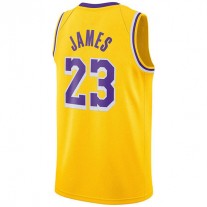 LA.Lakers #23 LeBron James Swingman Player Jersey Icon Edition Gold Stitched American Basketball Jersey