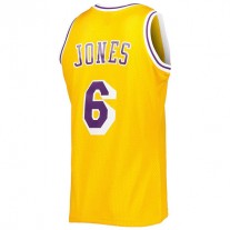 LA.Lakers #6 Eddie Jones Mitchell & Ness 1996-97 Hardwood Classics Swingman Jersey Gold Stitched American Basketball Jersey
