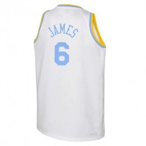 LA.Lakers #6 LeBron James 2022-23 Swingman Jersey White Classic Edition Stitched American Basketball Jersey