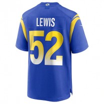 LA.Rams #52 Terrell Lewis Royal Game Jersey Stitched American Football Jerseys