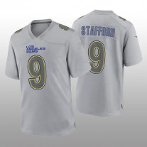 LA.Rams #9 Matthew Stafford Gray Atmosphere Game Jersey Stitched American Football Jerseys