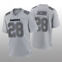 LV.Raiders #28 Josh Jacobs Gray Atmosphere Fashion Game Jersey Stitched American Football Jerseys