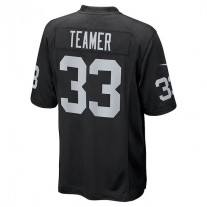 LV. Raiders #33 Roderic Teamer Black Game Jersey Stitched American Football Jerseys