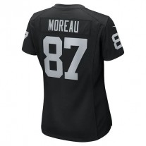 LV. Raiders #87 Foster Moreau Black Game Jersey Stitched American Football Jerseys