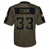 MN.Vikings #33 Dalvin Cook Olive 2021 Salute To Service Game Jersey Stitched American Football Jerseys