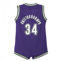 M.Bucks #34 Giannis Antetokounmpo Infant 2022-23 Swingman Jersey Purple Classic Edition Stitched American Basketball Jersey