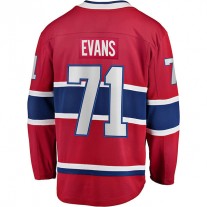 M.Canadiens #71 Jake Evans Fanatics Branded Home Breakaway Player Jersey Red Stitched American Hockey Jerseys