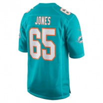 M.Dolphins #65 Robert Jones Aqua Game Jersey Stitched American Football Jerseys