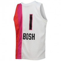 M.Heat #1 Chris Bosh Mitchell & Ness 2011-12 Hardwood Classics Swingman Jersey White Stitched American Basketball Jersey