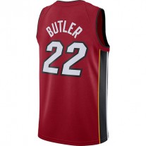 M.Heat #22 Jimmy Butler Jordan Brand 2020-21 Swingman Jersey Statement Edition Red Stitched American Basketball Jersey