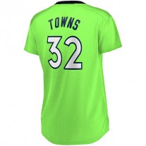 M.Timberwolves #32 Karl-Anthony Towns Fanatics Branded Women's Fast Break Replica Player Jersey Statement Edition Green Stitched American Basketball Jersey