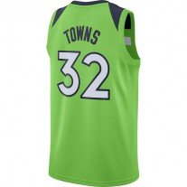 M.Timberwolves #32 Karl-Anthony Towns Swingman Jersey Statement Edition Green Stitched American Basketball Jersey