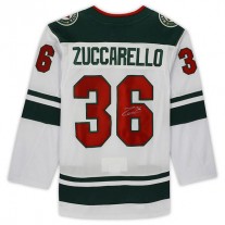 M.Wild #36 Mats Zuccarello Fanatics Authentic Autographed Jersey White Stitched American Hockey Jerseys