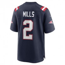 NE.Patriots #2 Jalen Mills Navy Game Player Jersey Stitched American Football Jerseys