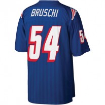 NE.Patriots #54 Tedy Bruschi Mitchell & Ness Royal Legacy Replica Jersey Stitched American Football Jerseys