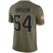 NE.Patriots #54 Tedy Bruschi Olive 2022 Salute To Service Retired Player Limited Jersey Stitched American Football Jerseys