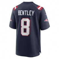 NE.Patriots #8 Ja'Whaun Bentley Navy Game Player Jersey Stitched American Football Jerseys