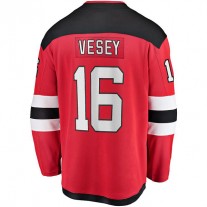 NJ.Devils #16 Jimmy Vesey Fanatics Branded Home Breakaway Player Jersey Red Stitched American Hockey Jerseys