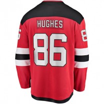 NJ.Devils #86 Jack Hughes Fanatics Branded Home Premier Breakaway Player Jersey Red Stitched American Hockey Jerseys