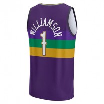 NO.Pelicans #1 Zion Williamson Fanatics Branded 2022-23 Fastbreak Jersey City Edition Purple Stitched American Basketball Jersey