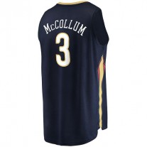 NO.Pelicans #3 C.J. McCollum Fanatics Branded 2021-22 Fast Break Replica Player Jersey Navy Stitched American Basketball Jersey