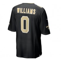 NO.Saints #0 Jamaal Williams Black Game Player Jersey Stitched American Football Jerseys