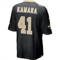 NO.Saints #41 Alvin Kamara Black Game Player Jersey Stitched American Football Jersey