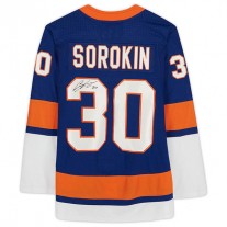 NY.Islanders #30 Ilya Sorokin Fanatics Authentic Autographed Blue Jersey Royal Stitched American Hockey Jerseys
