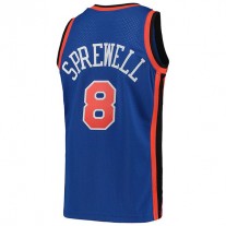 NY.Knicks #8 Latrell Sprewell Mitchell & Ness Hardwood Classics 1998-99 Swingman Jersey Blue Stitched American Basketball Jersey