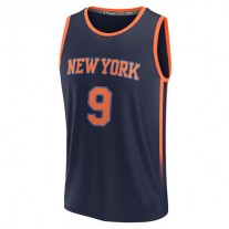 NY.Knicks #9 RJ Barrett Fanatics Branded 2022-23 Fast Break Player Jersey Navy Statement Edition Stitched American Basketball Jersey