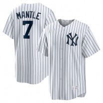 New York Yankees #7 Mickey Mantle White Home Cooperstown Collection Player Jersey Baseball Jerseys