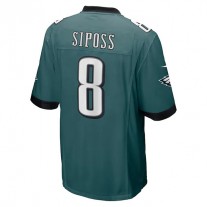 P.Eagles #8 Arryn Siposs Midnight Green Game Jersey Stitched American Football Jerseys