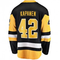 P.Penguins #42 Kasperi Kapanen Fanatics Branded Home Breakaway Jersey Black Stitched American Hockey Jerseys