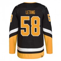 P.Penguins #58 Kris Letang 2021-22 Alternate Primegreen Authentic Pro Player Jersey Black Stitched American Hockey Jerseys