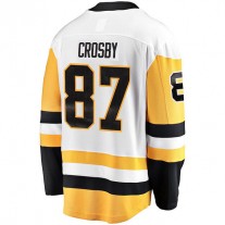 P.Penguins #87 Sidney Crosby Fanatics Branded Captain Away Premier Breakaway Player Jersey White Stitched American Hockey Jerseys