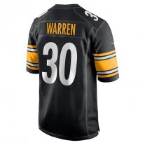 P.Steelers #30 Jaylen Warren Black Game Player Jersey Stitched American Football Jerseys