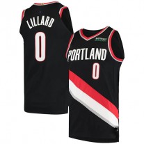 P.Trail Blazers #0 Damian Lillard 2020-21 Authentic Jersey Icon Edition Black Stitched American Basketball Jersey