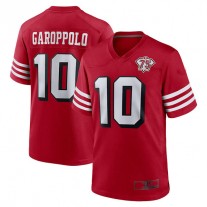 SF.49ers #10 Jimmy Garoppolo Red 75th Anniversary Alternate Game Player Jersey Football Jerseys