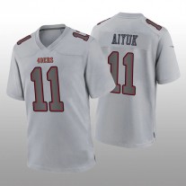SF.49ers #11 Brandon Aiyuk Gray Atmosphere Game Jersey Stitched American Football Jersey